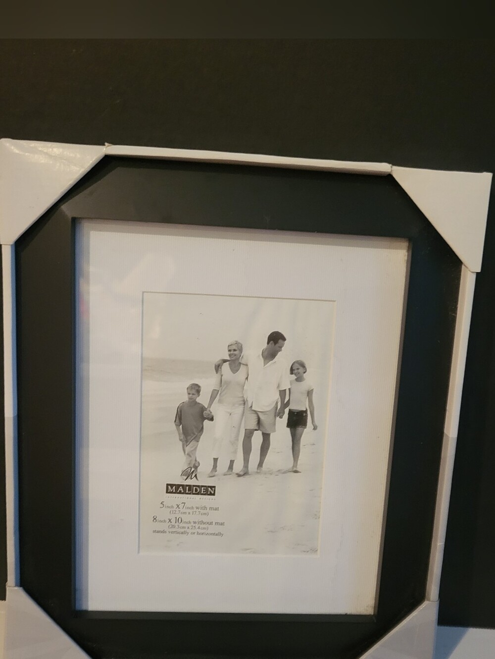 New Old Stock Malden Black Picture Frame 5x7 OR 8x10 Free Standing